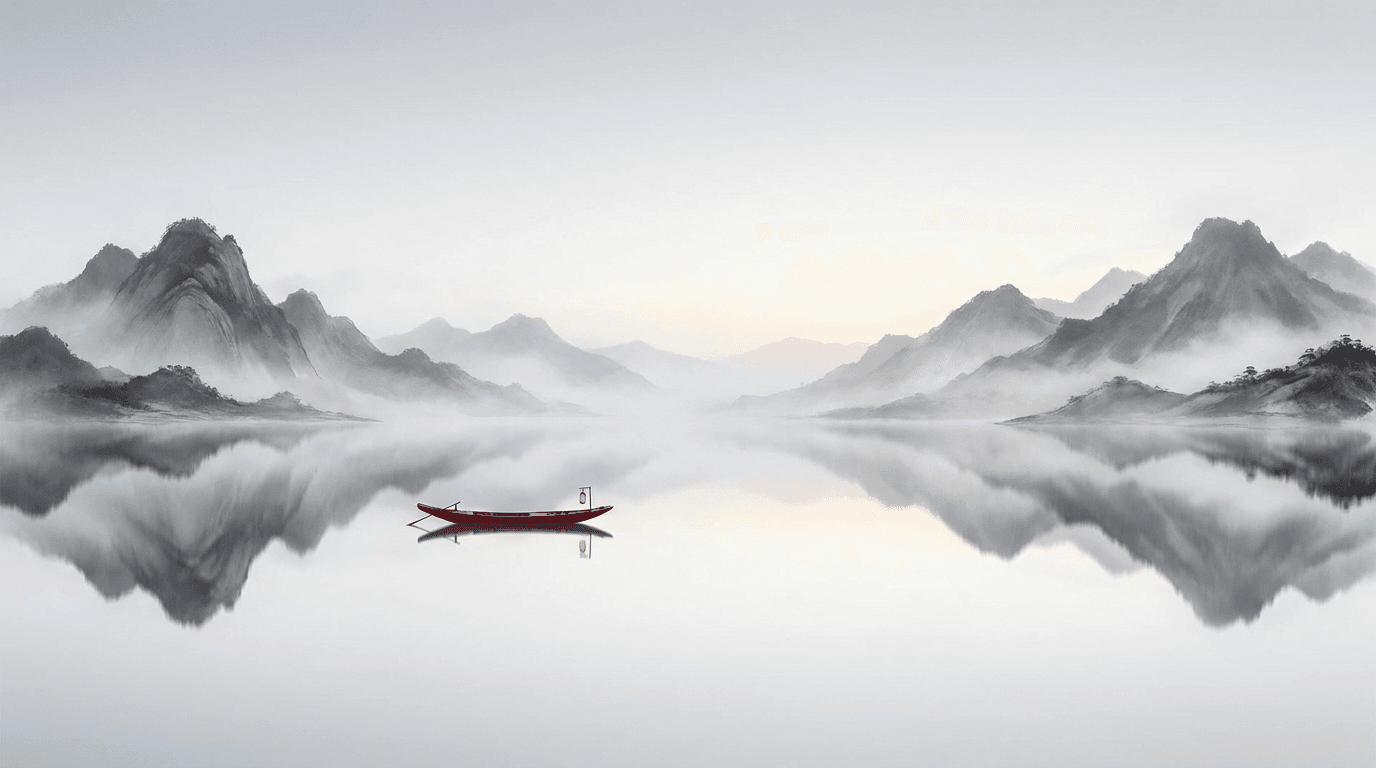 山水留白背景